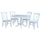 International Concepts Round 36 in Round Extension Dining Table with 4 X-Back Chairs, White, 36 in W, 48 in L, 28.9 in H K08-36RXT-C613-4 - alternate 1